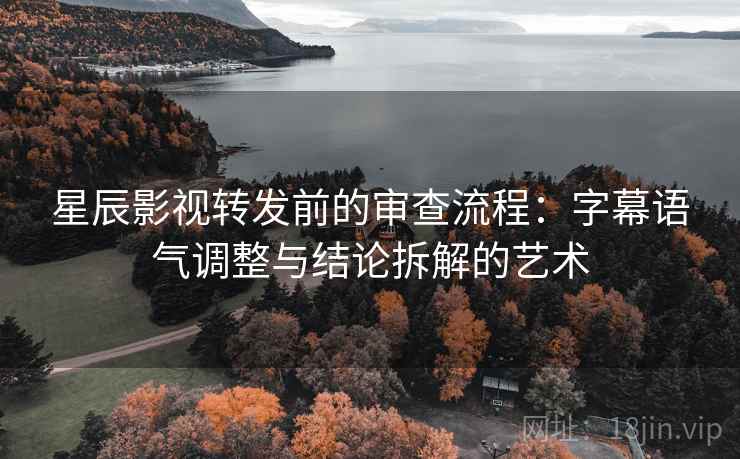 星辰影视转发前的审查流程：字幕语气调整与结论拆解的艺术