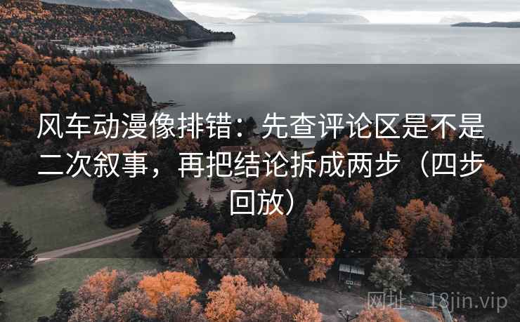 风车动漫像排错：先查评论区是不是二次叙事，再把结论拆成两步（四步回放）